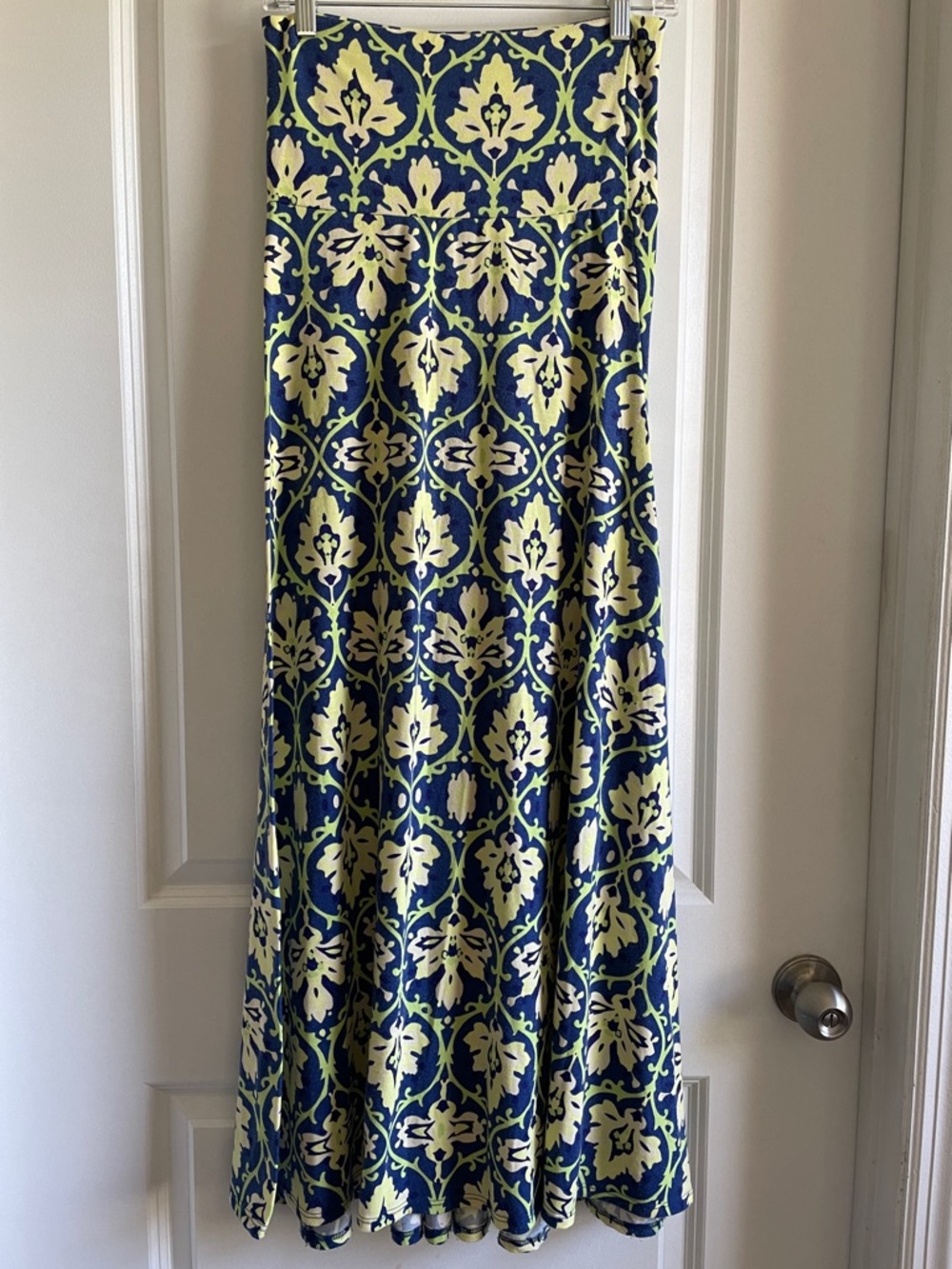 2 for $20 LuLaRoe maxi skirt blue and green Damask floral